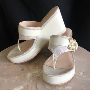 Coach Gypsy Wedge Platform Logo Sandals